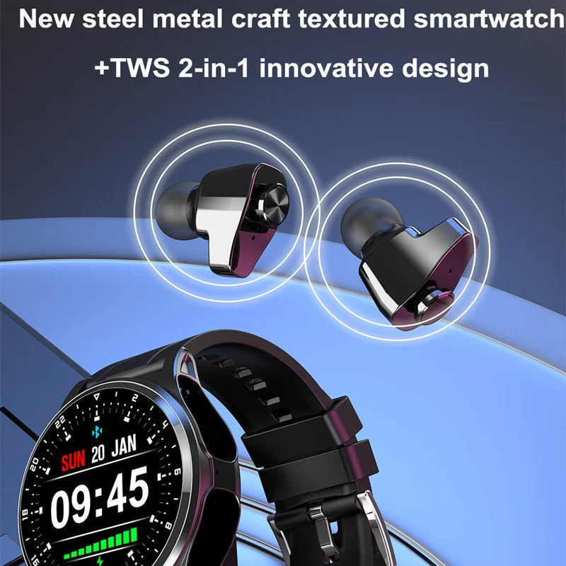 Wireless Headset and Heart Rate Tracker Smartwatch