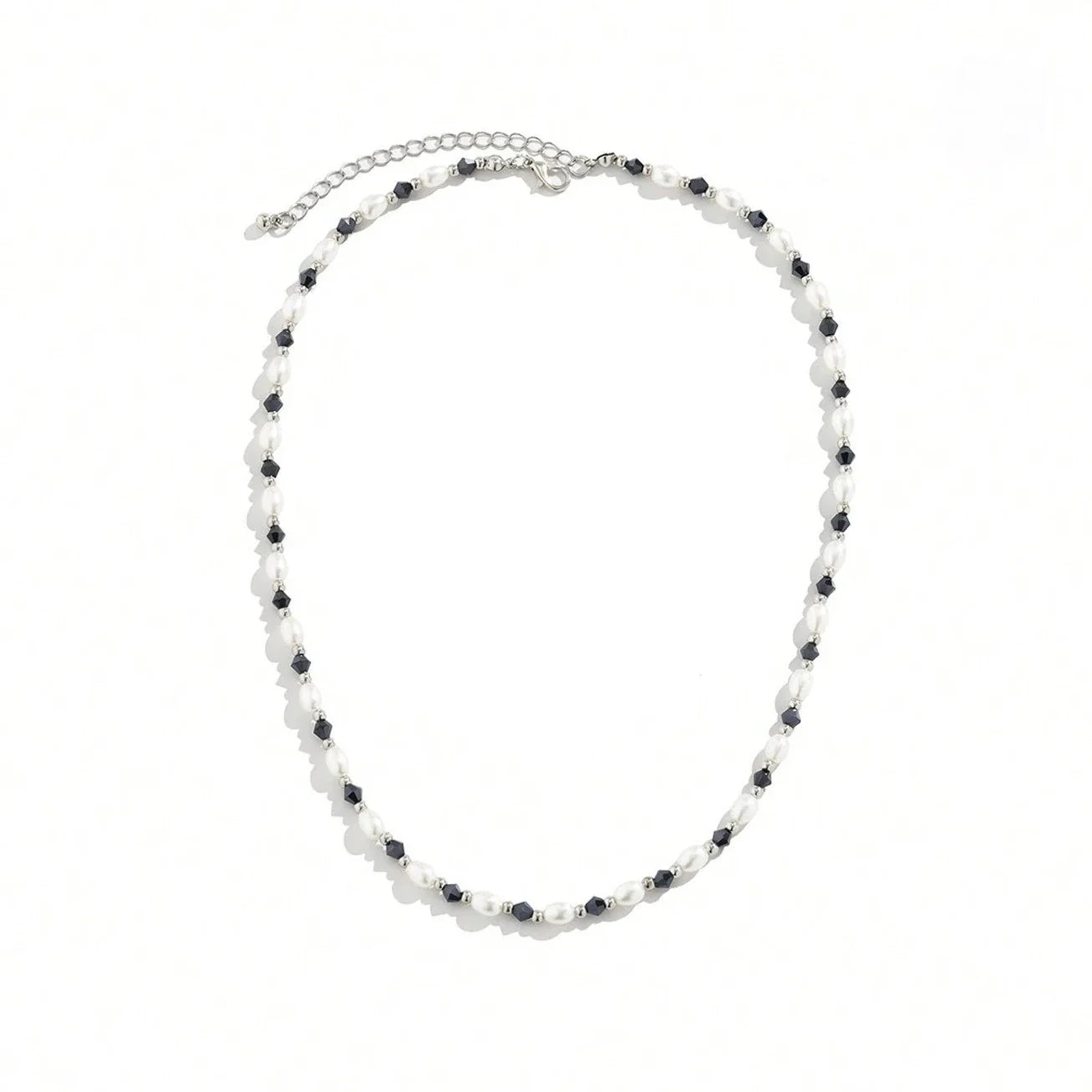 Oval Imitation Crystal Beads Necklace