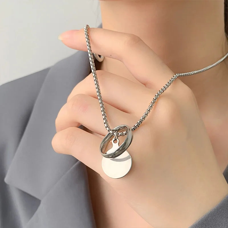 Coin Round Hoop Pendant