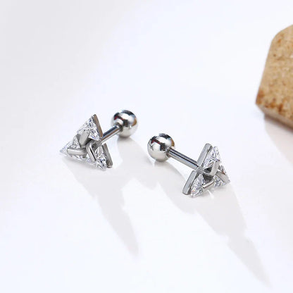 Triangle Crystal Zircon Stud Earrings