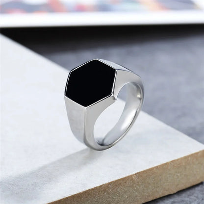 Punk Hip Hop Hexagon Vinyl Ring