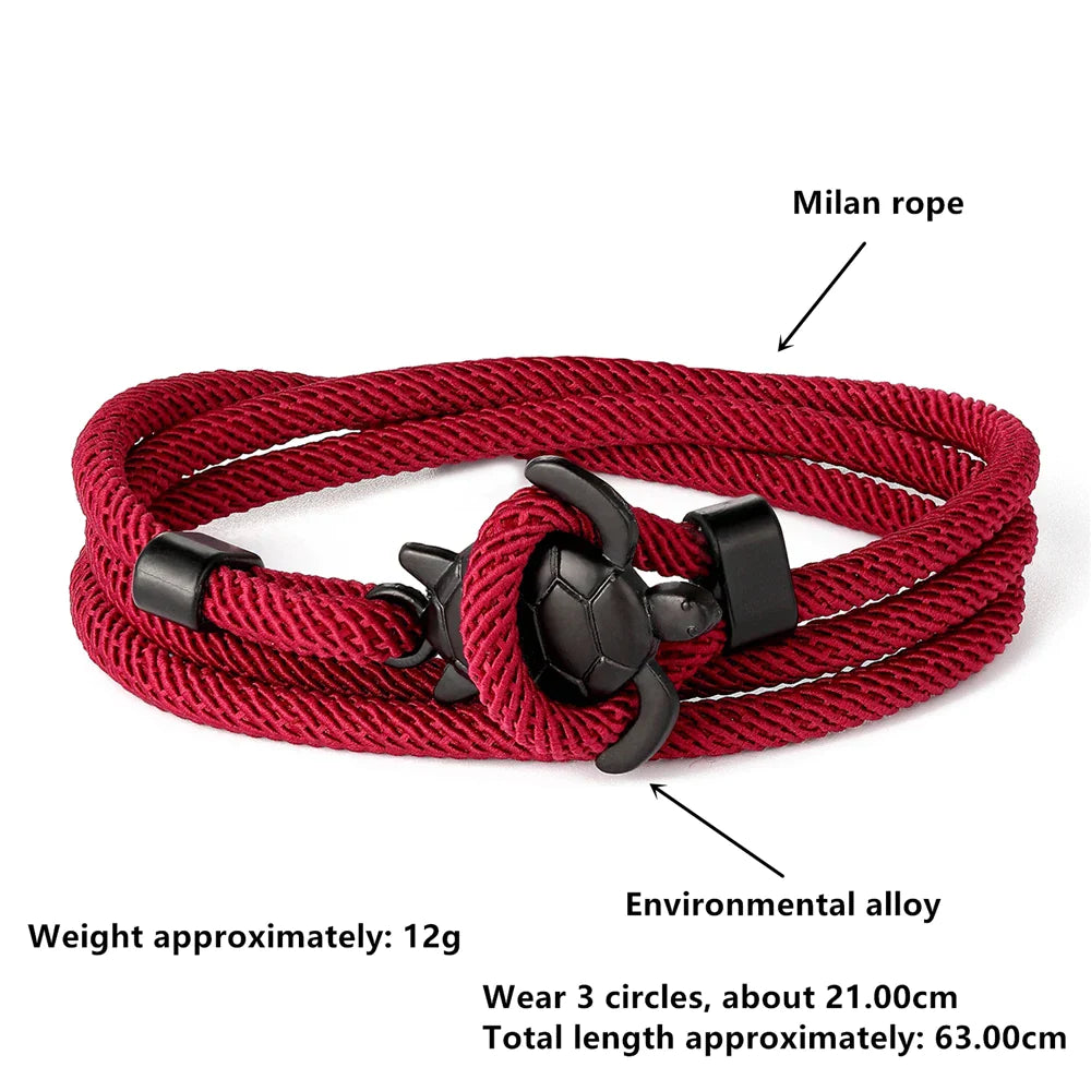 Verstelbare Milan Rope Turtle-armband