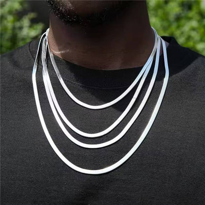 Square Snake Bone Chain Necklace