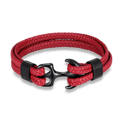 Bracelet à boucle sport en cuir multicouche 