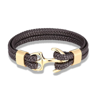 Bracelet à boucle sport en cuir multicouche 