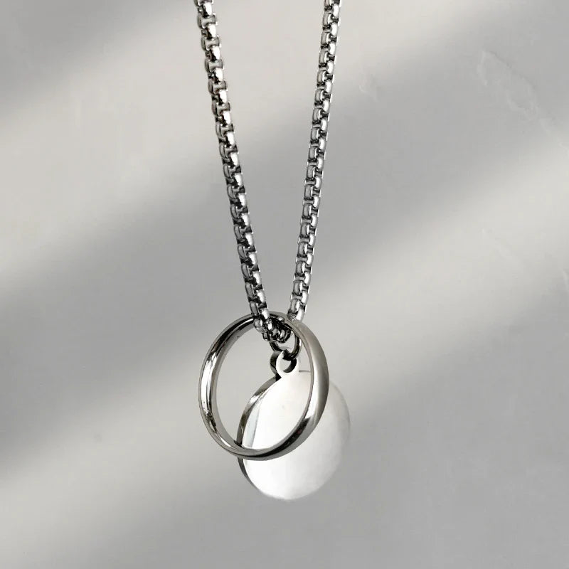 Coin Round Hoop Pendant