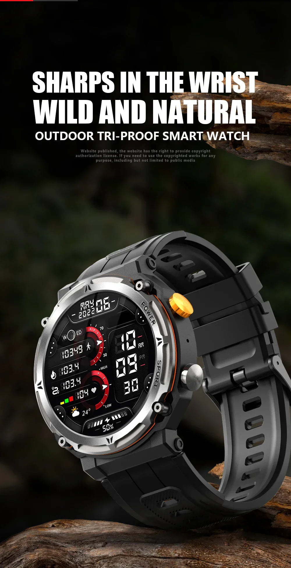 Outdoor Tri-Proof Smart Watch