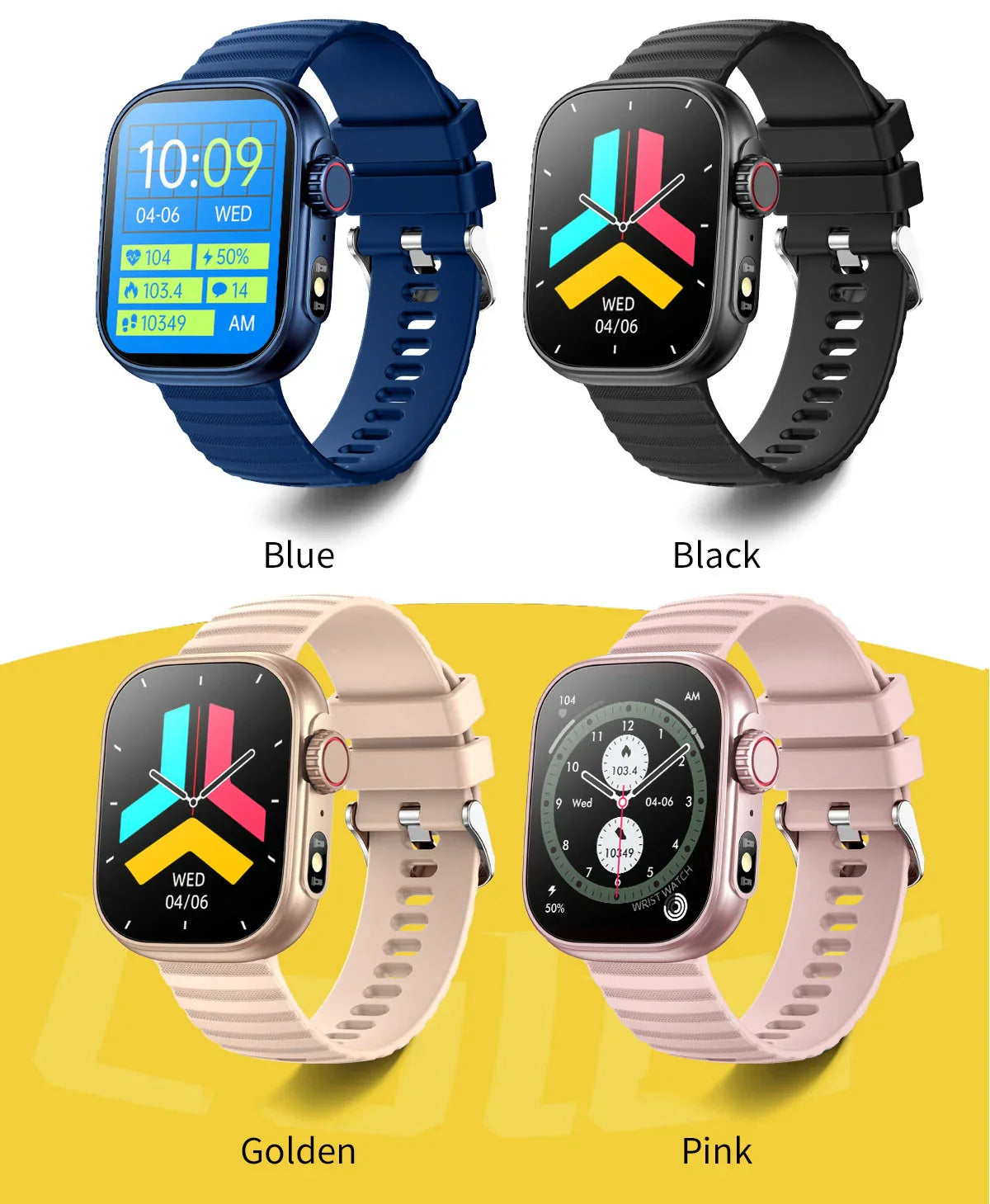 Metallic Full Touch Thermometer Smartwatch