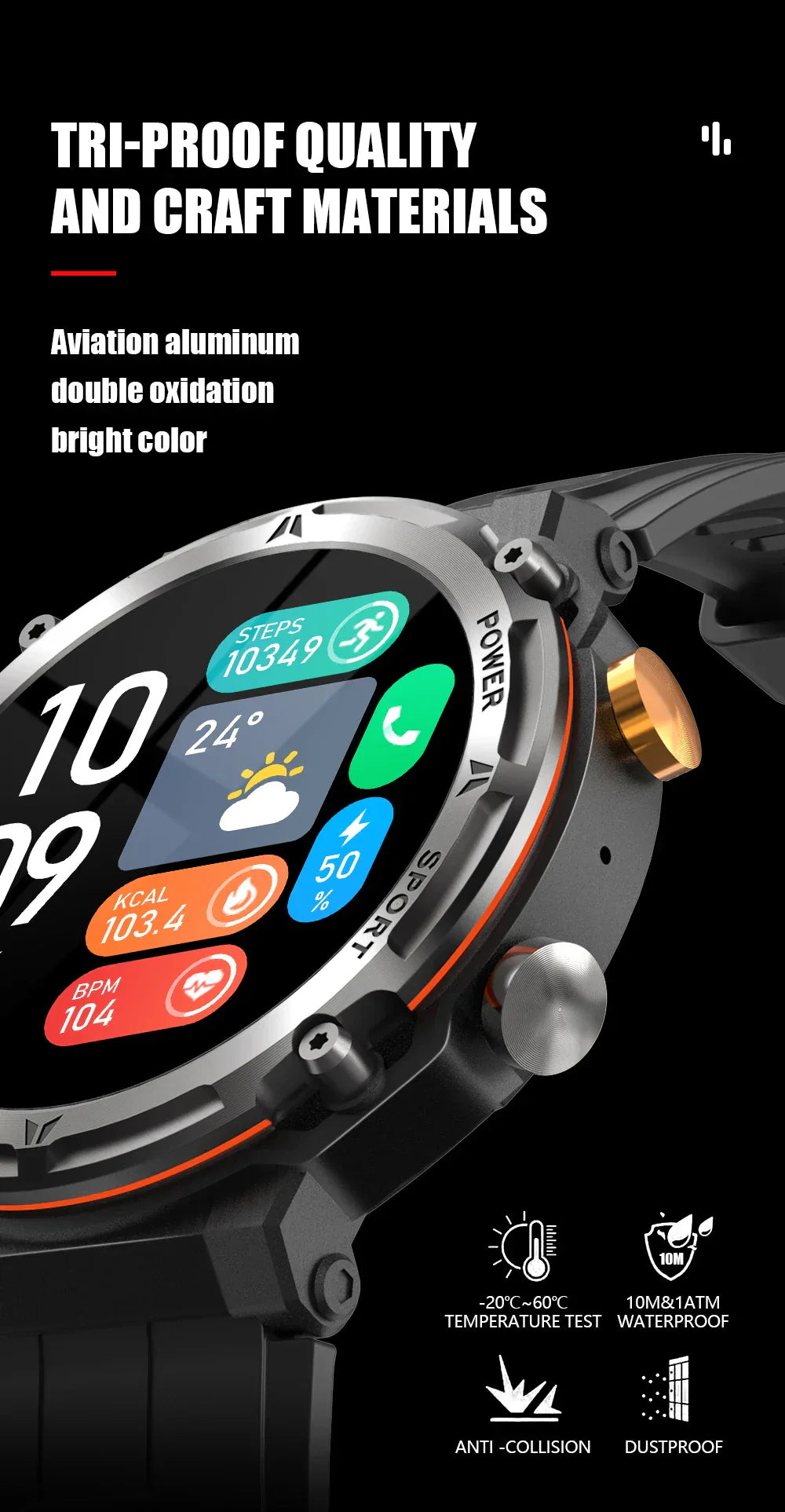 Outdoor Tri-Proof Smart Watch