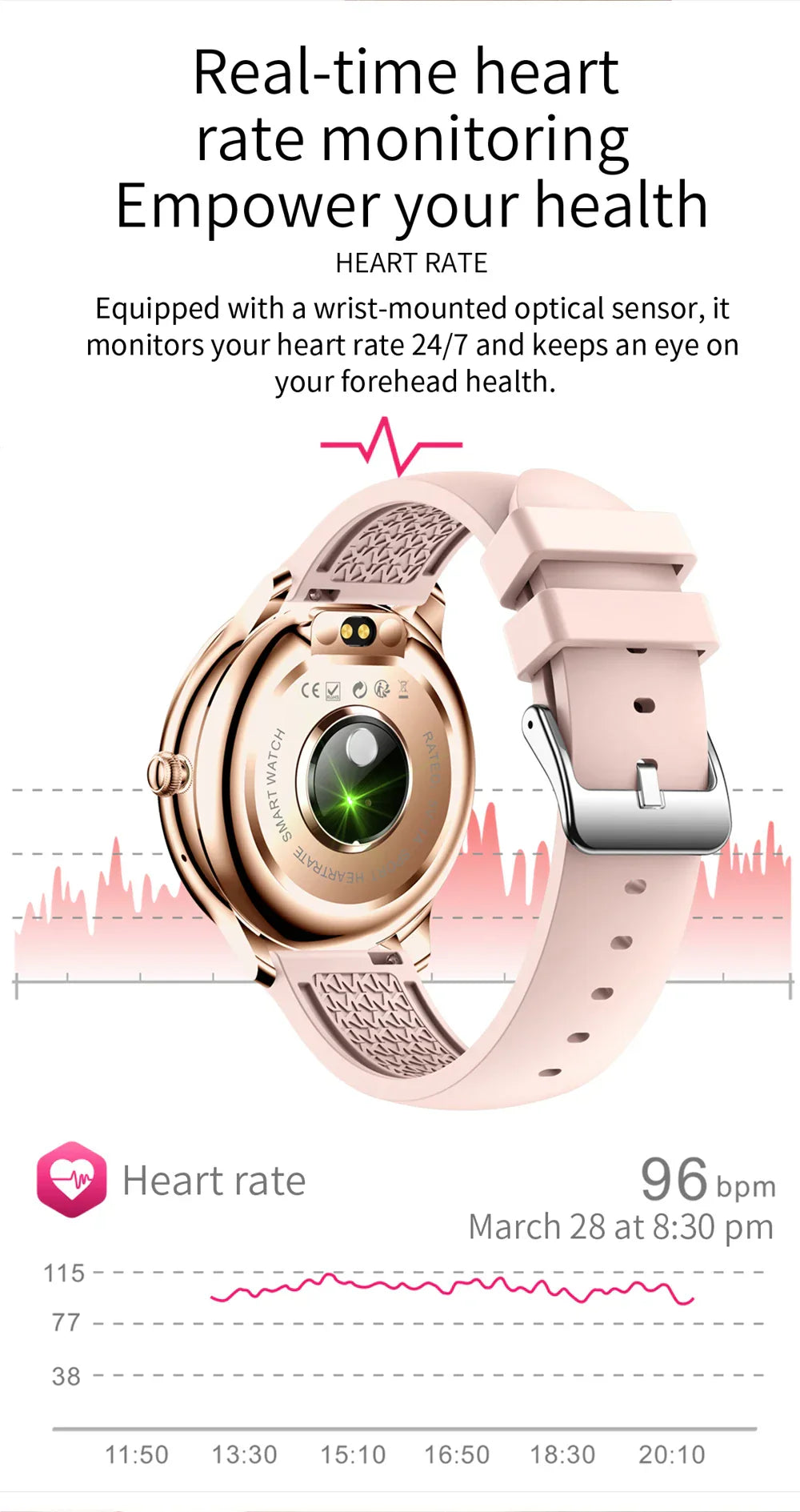 V33 Heart Rate Monitor Smartwatch