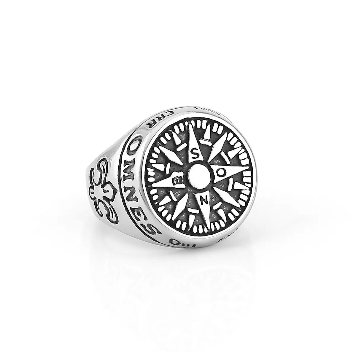 Vikings Compass Iris Flower Ring