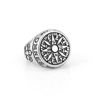 Vikings Compass Iris Flower Ring