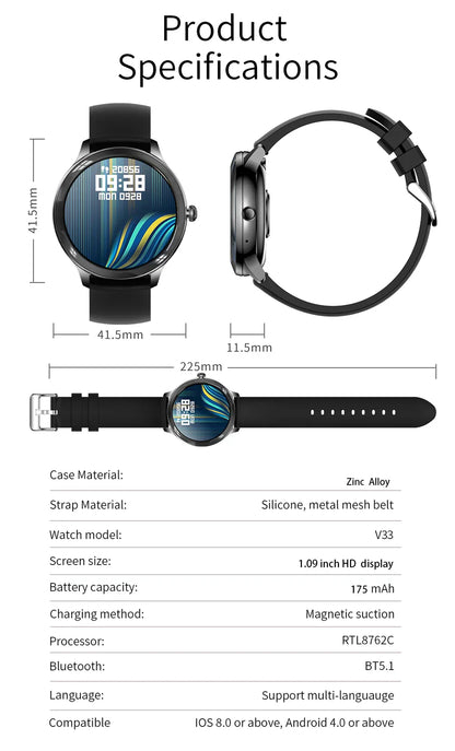 V33 Heart Rate Monitor Smartwatch