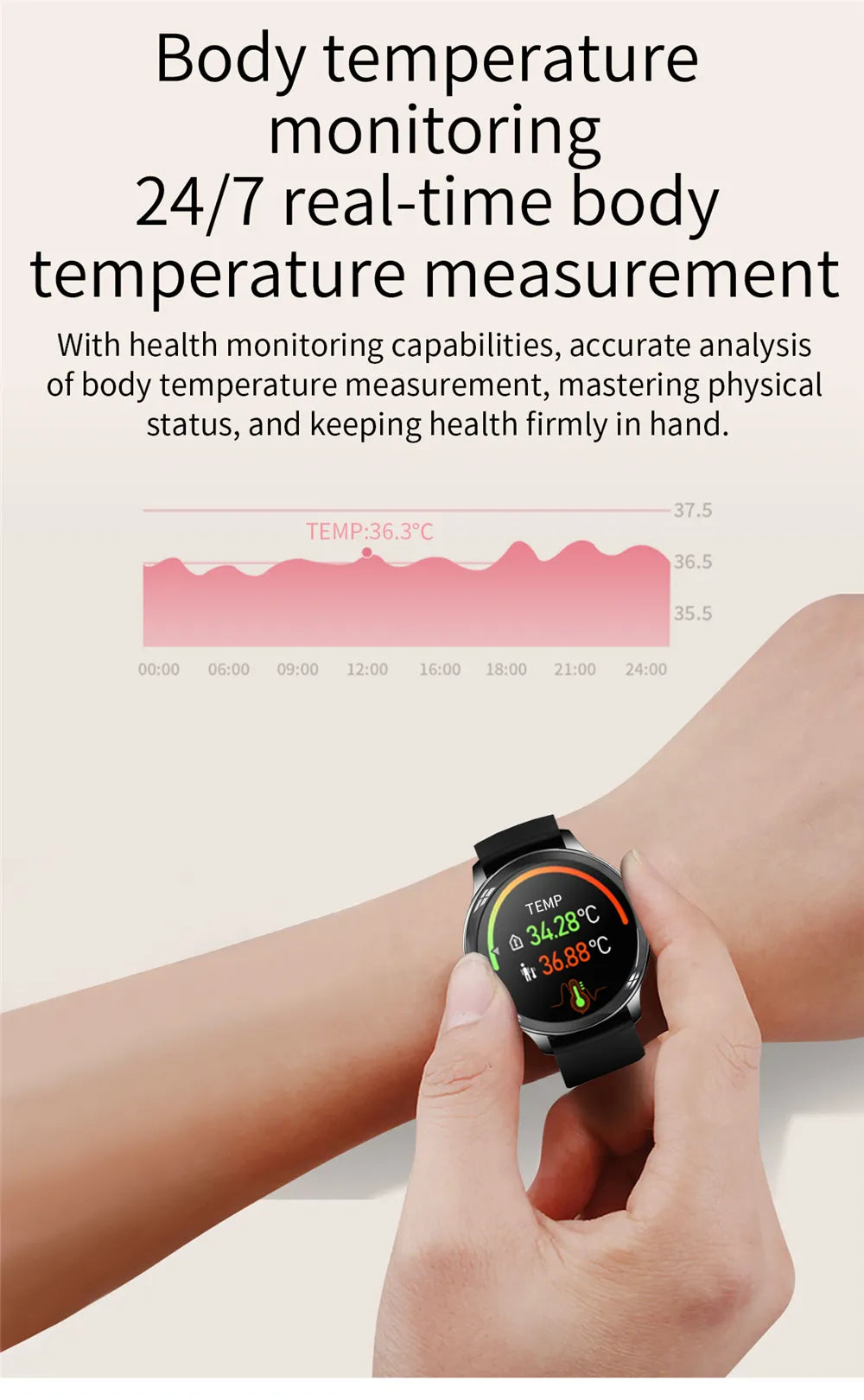 V33 Heart Rate Monitor Smartwatch