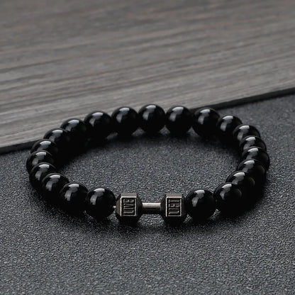 Gym Dumbbells Beads Bracelet