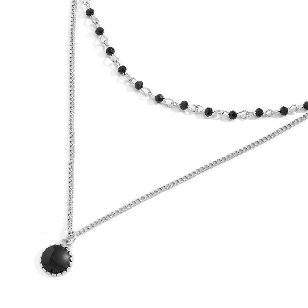 Black Coin Pendant Necklace