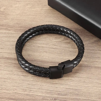 Double Leather Charm Bracele