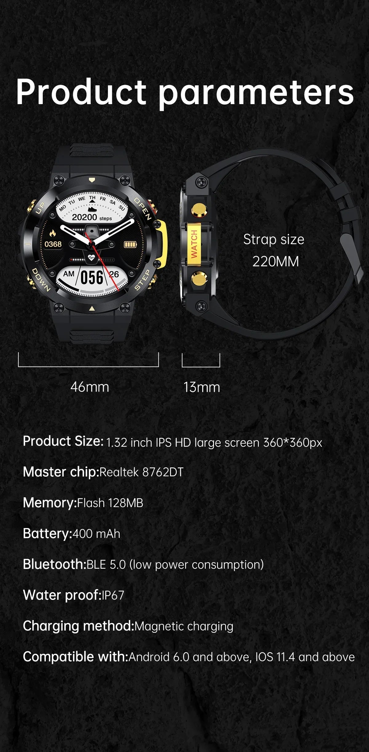 Sport Fitness Tracker Smartwatch