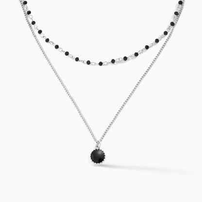 Black Coin Pendant Necklace