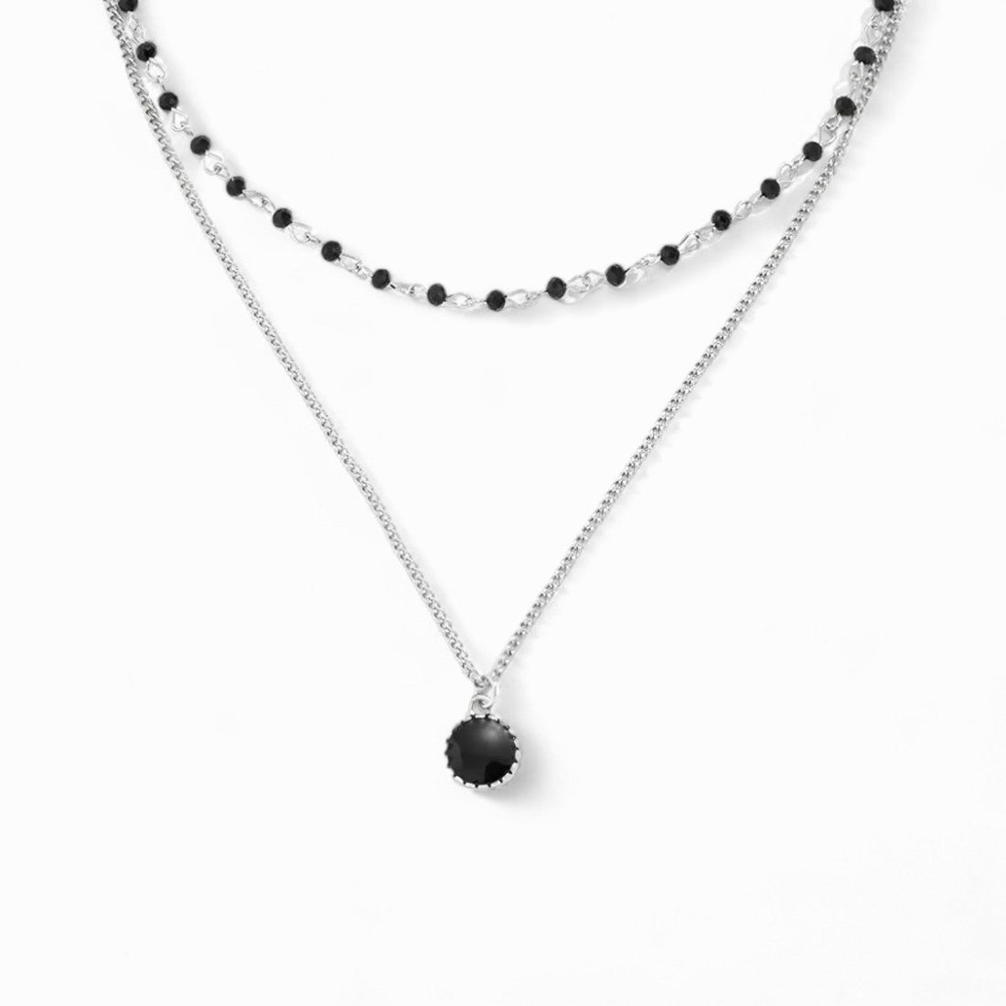 Black Coin Pendant Necklace