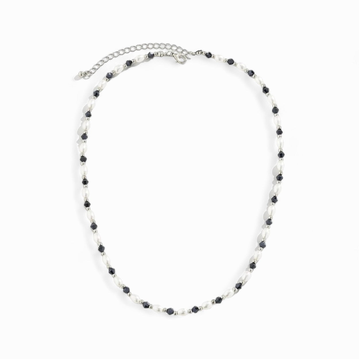 Oval Imitation Crystal Beads Necklace