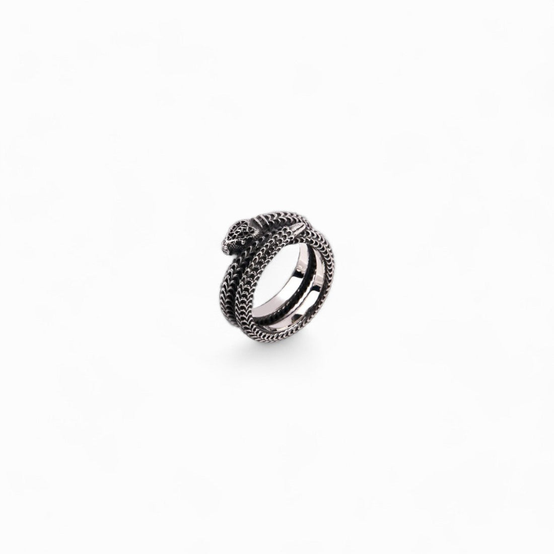 Titanium Steel Snake King Ring