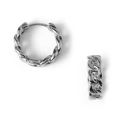 Cuban Link Hoop Earrings for Men