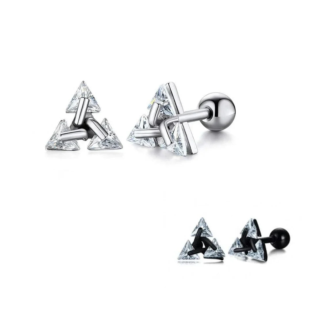 Triangle Crystal Zircon Stud Earrings