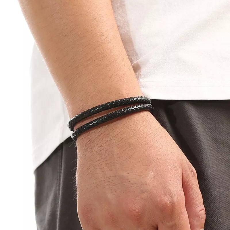 Double Leather Charm Bracele