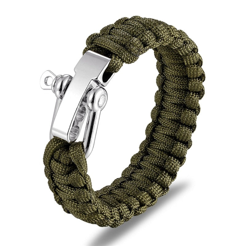 Bracelet tressé réglable avec boucle en acier inoxydable